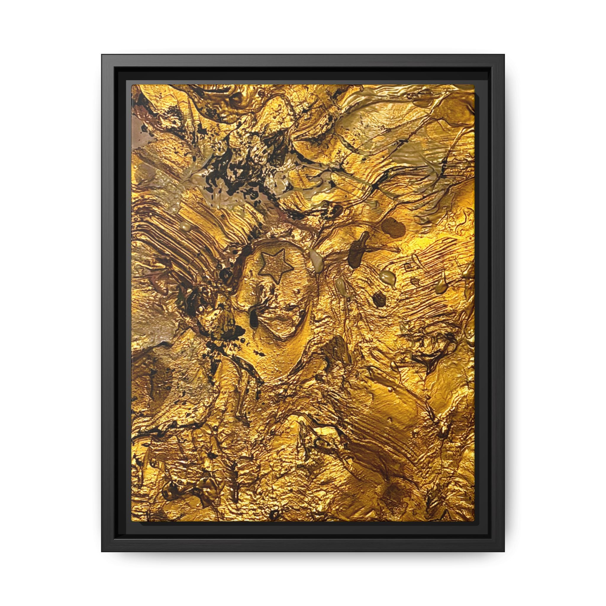 Framed Abstract Gold Marbled Canvas Art – Luxe Wall Decor