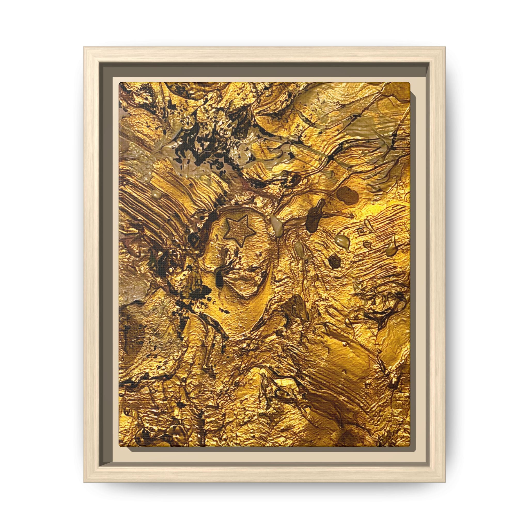 Framed Abstract Gold Marbled Canvas Art – Luxe Wall Decor