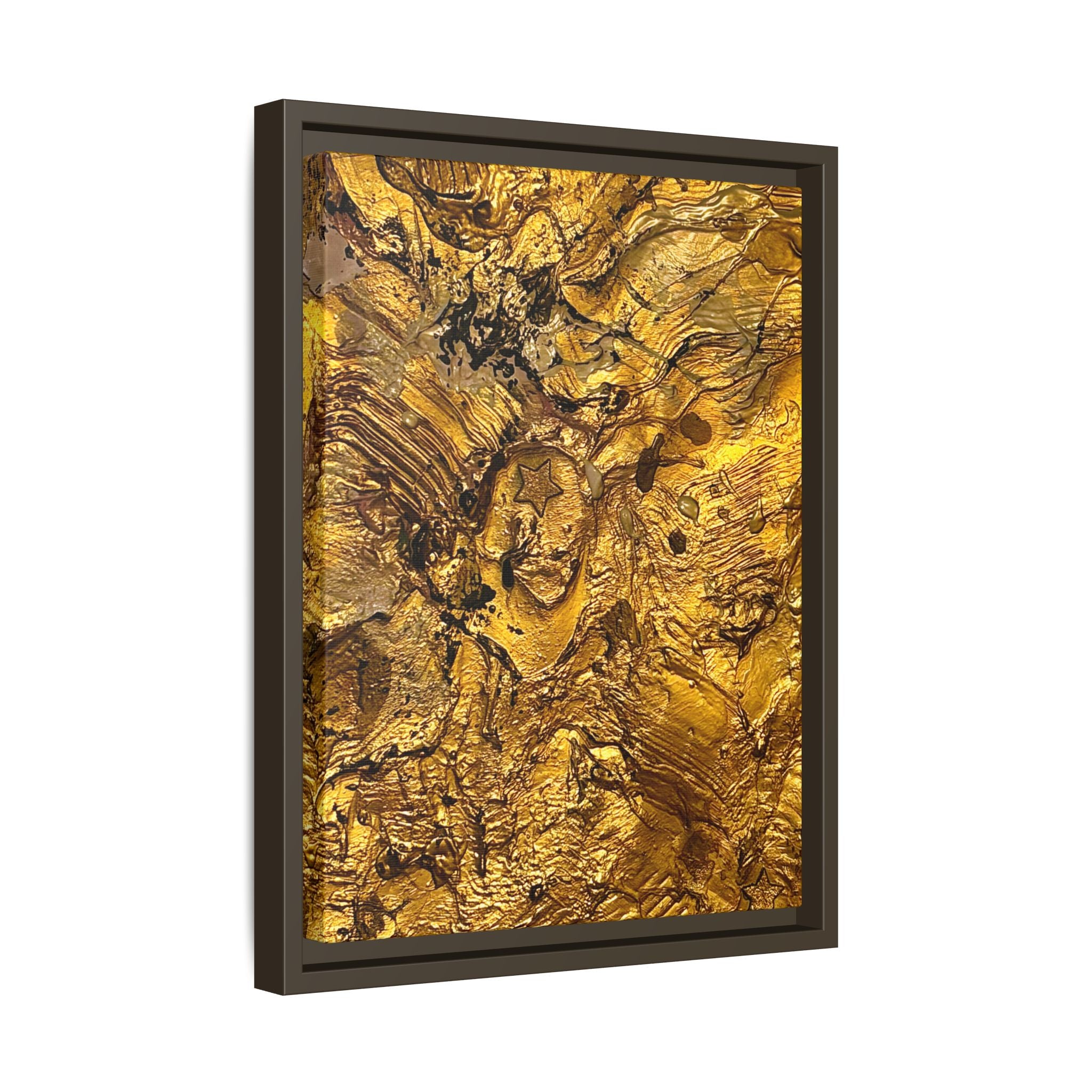 Framed Abstract Gold Marbled Canvas Art – Luxe Wall Decor
