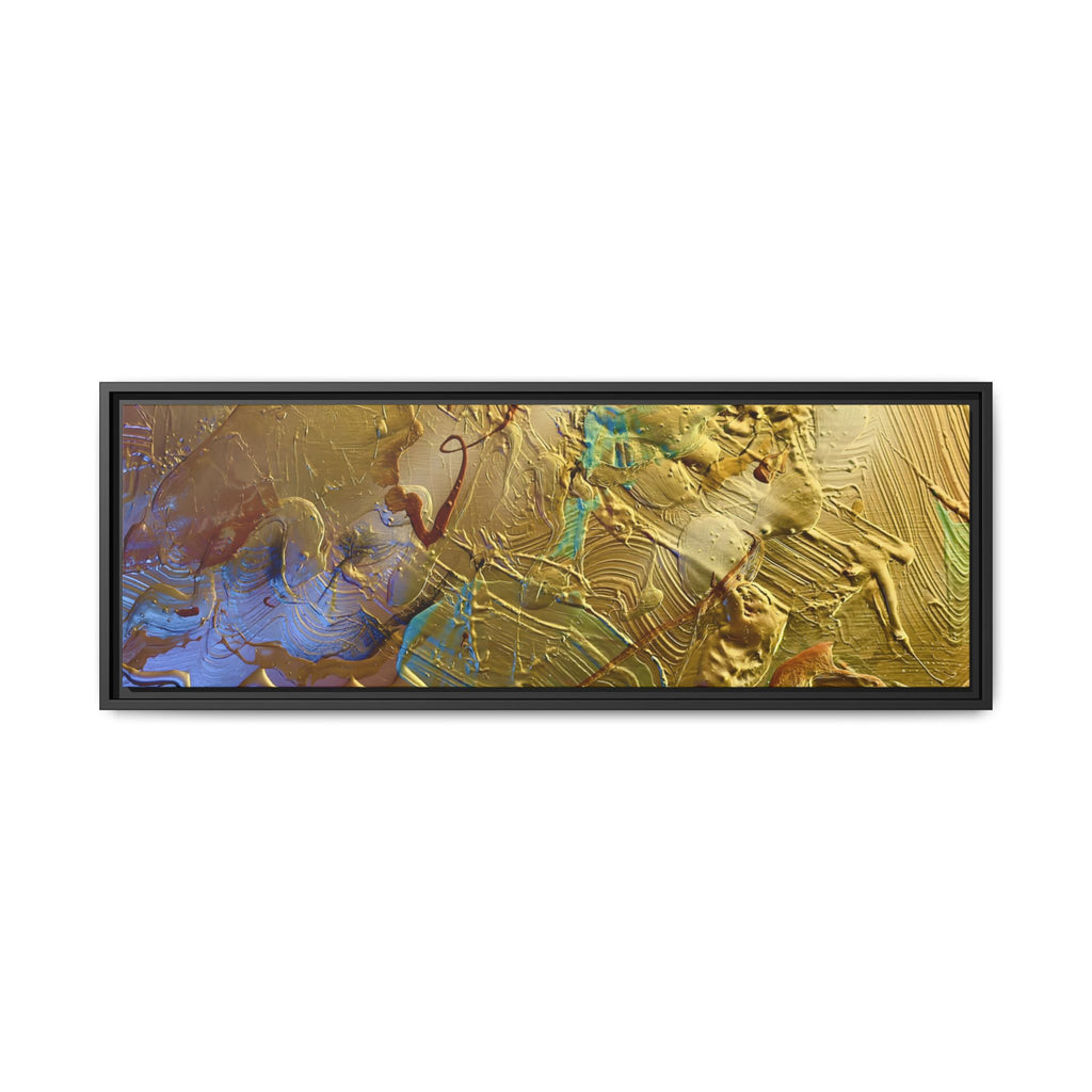 Framed Abstract Metallic Gold Canvas Print — Modern Textured Wall Art