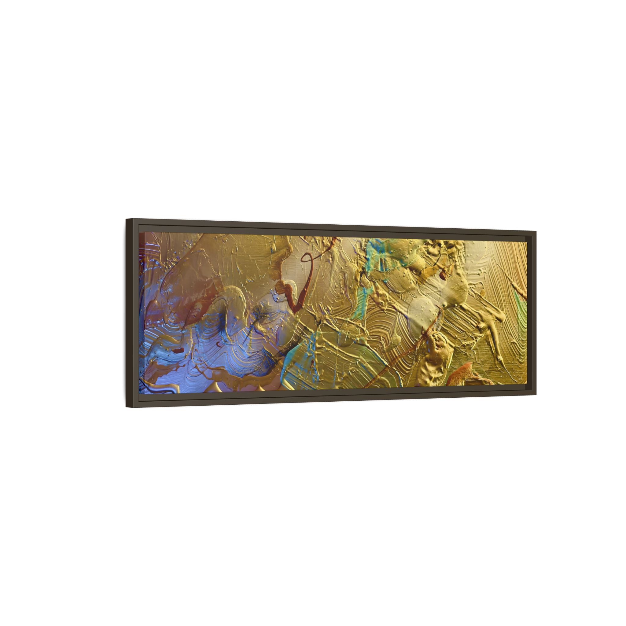 Framed Abstract Metallic Gold Canvas Print — Modern Textured Wall Art