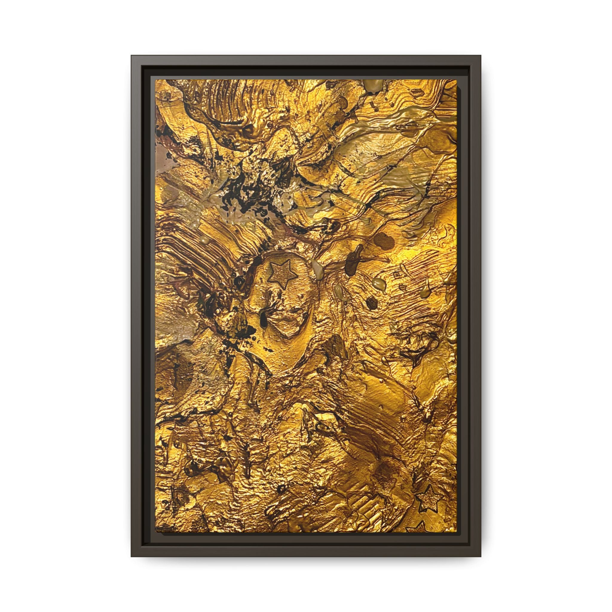 Framed Abstract Gold Marbled Canvas Art – Luxe Wall Decor