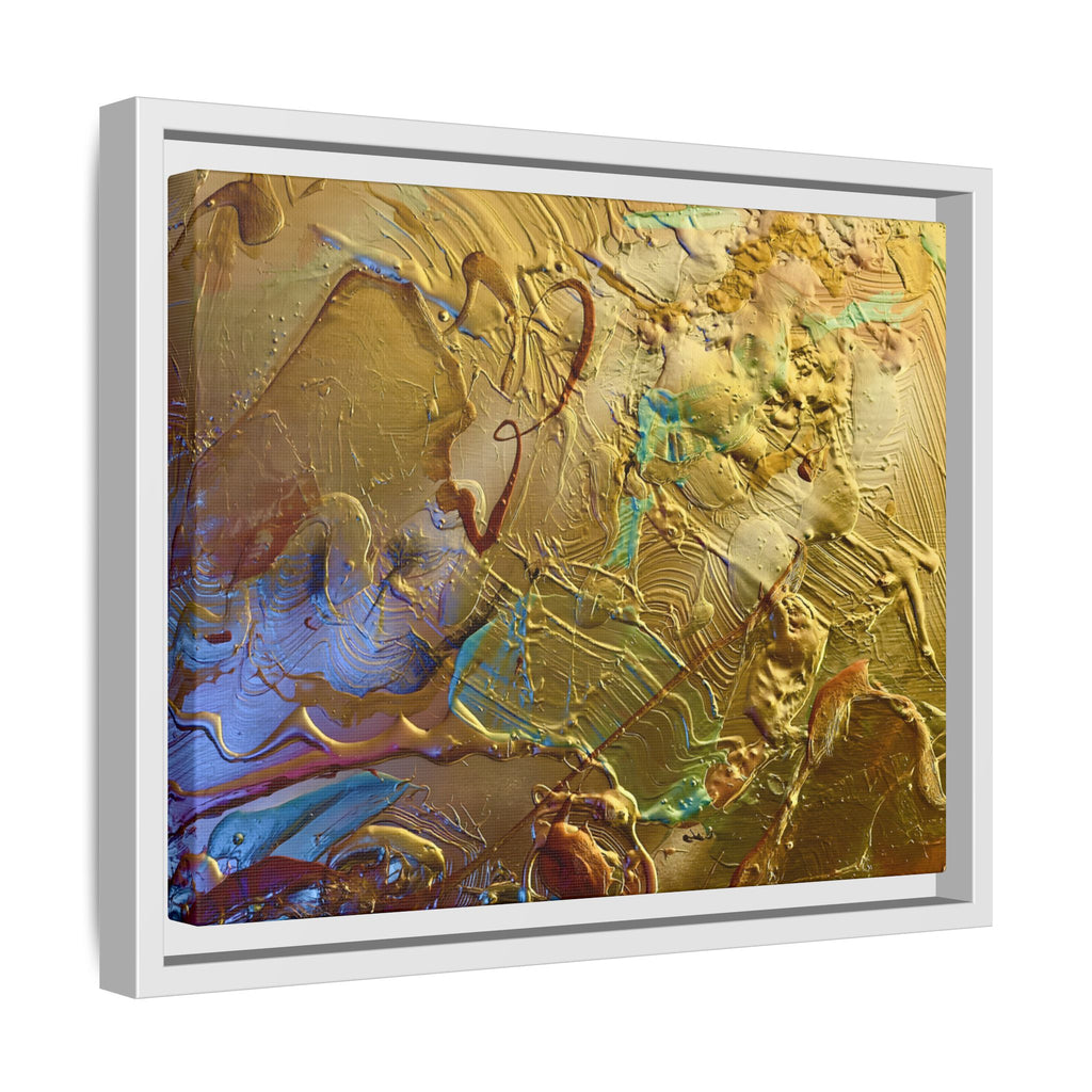 Framed Abstract Metallic Gold Canvas Print — Modern Textured Wall Art