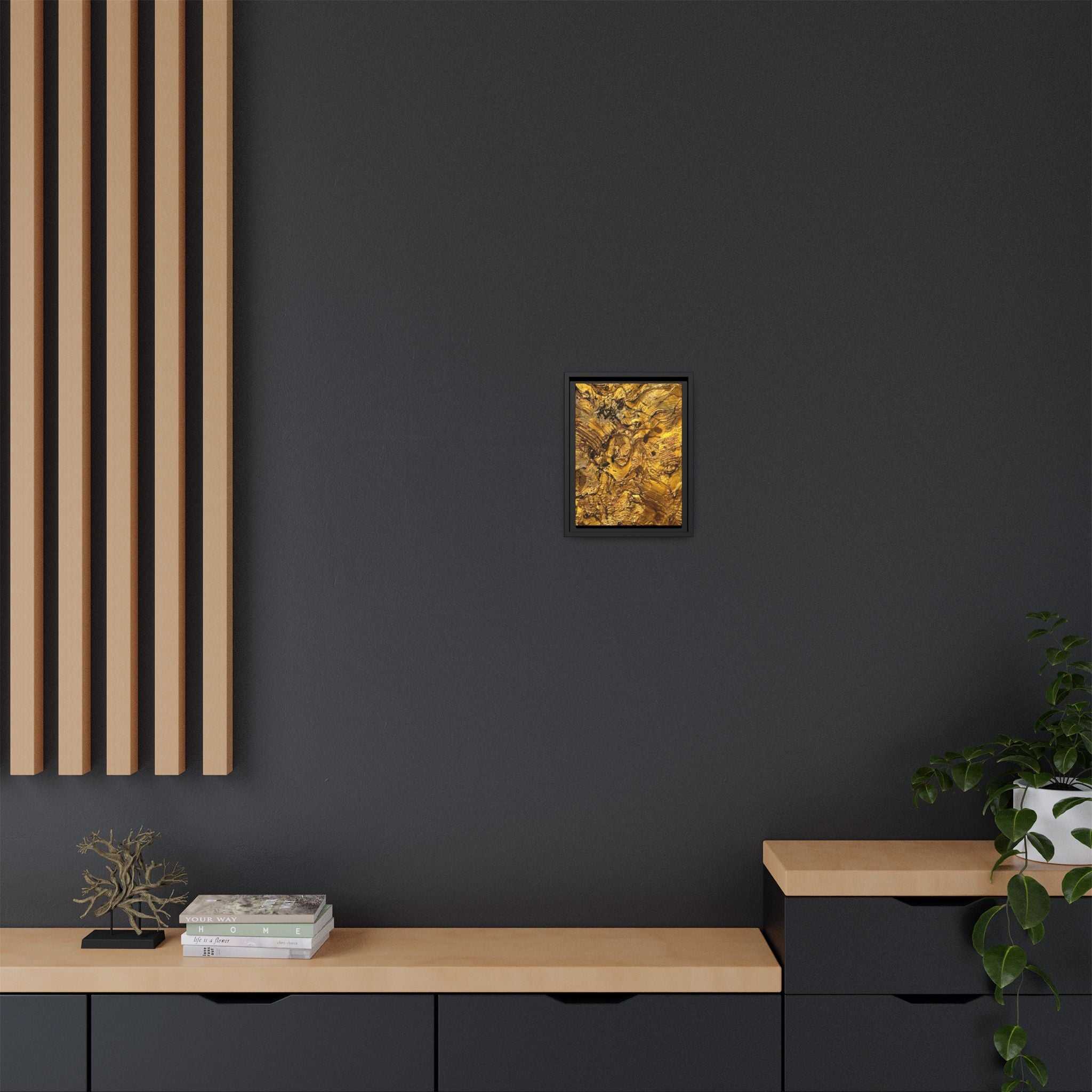 Framed Abstract Gold Marbled Canvas Art – Luxe Wall Decor