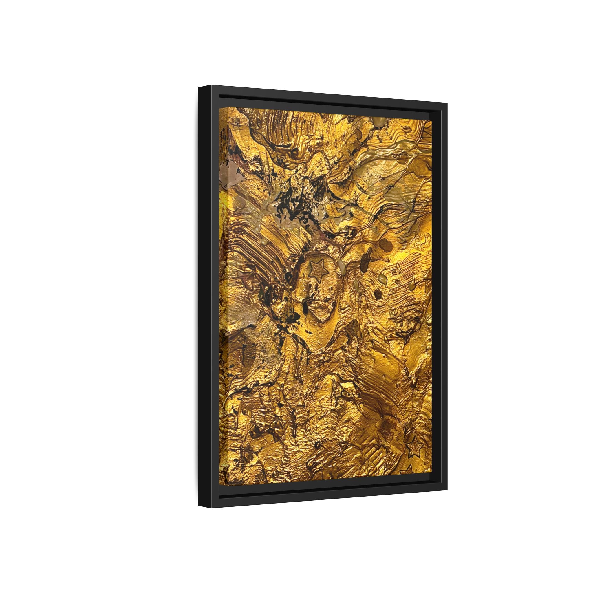 Framed Abstract Gold Marbled Canvas Art – Luxe Wall Decor