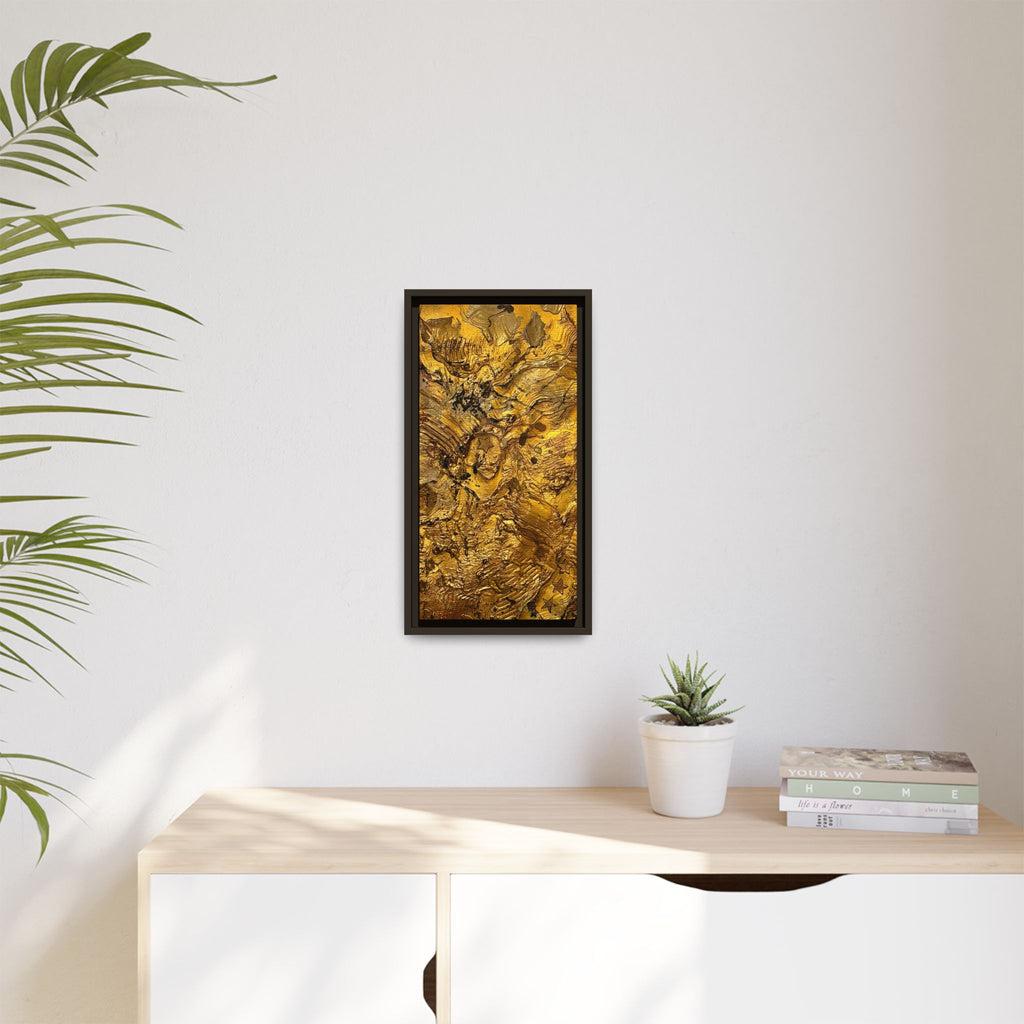 Framed Abstract Gold Marbled Canvas Art – Luxe Wall Decor