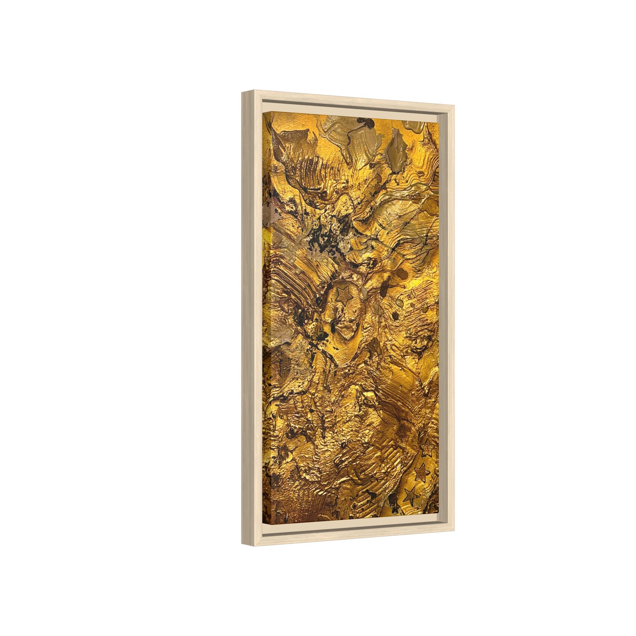 Framed Abstract Gold Marbled Canvas Art – Luxe Wall Decor