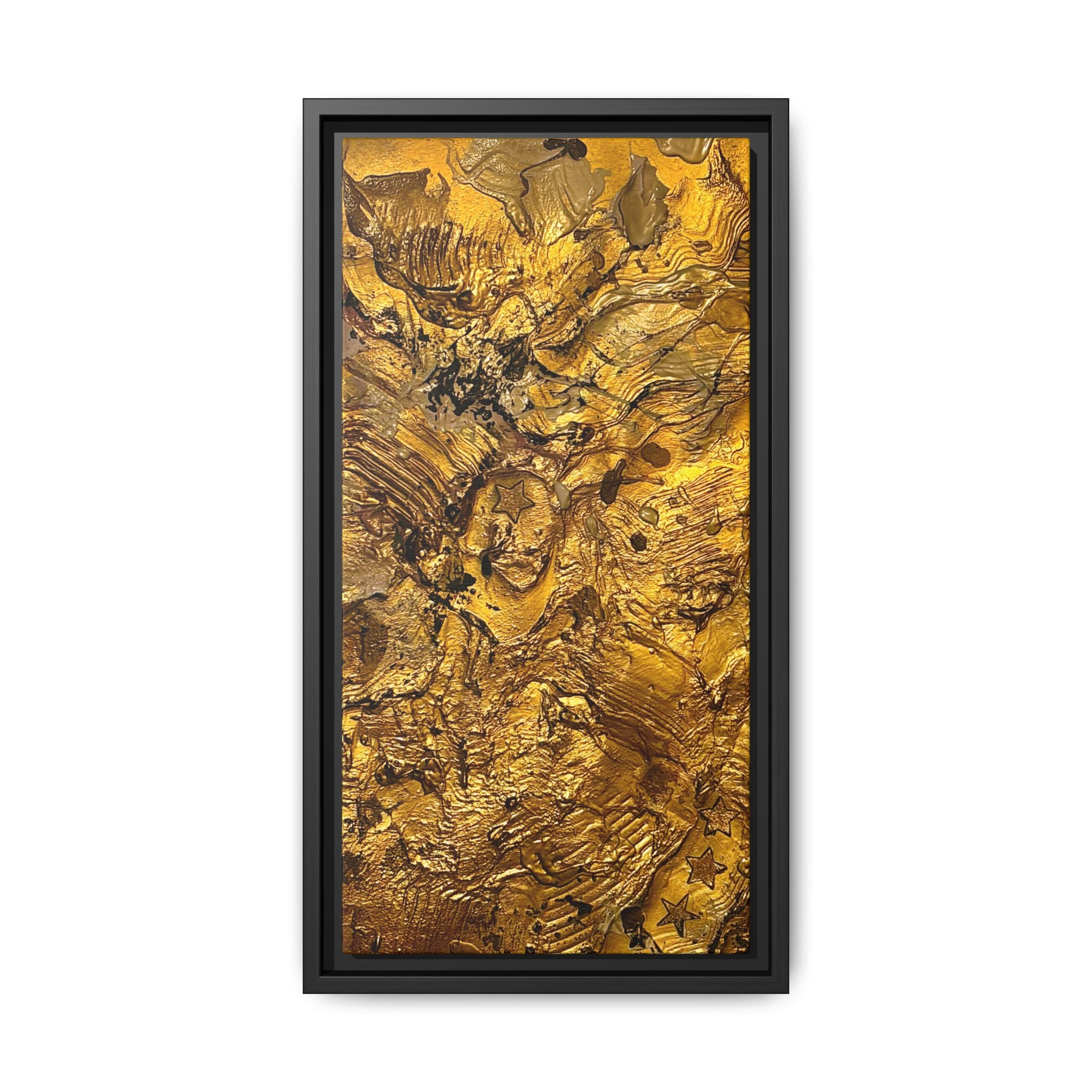 Framed Abstract Gold Marbled Canvas Art – Luxe Wall Decor