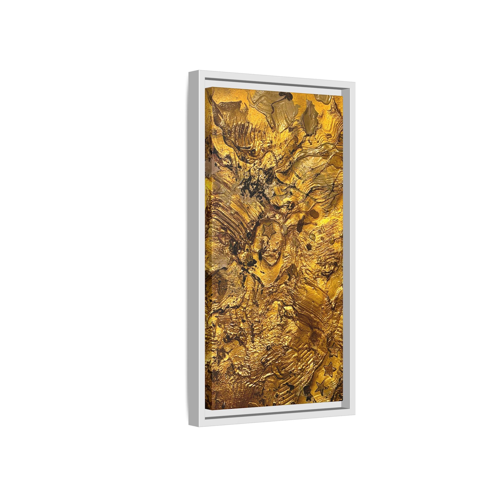Framed Abstract Gold Marbled Canvas Art – Luxe Wall Decor